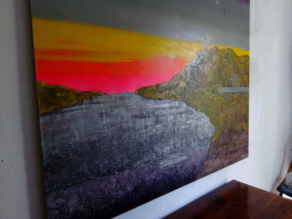 Michał Mroczka, duży obraz olejny na płótnie, 150x150 cm, "Polska zdobywa galaktykę" - wkrótce dostępny w sprzedaży - obrazek 8