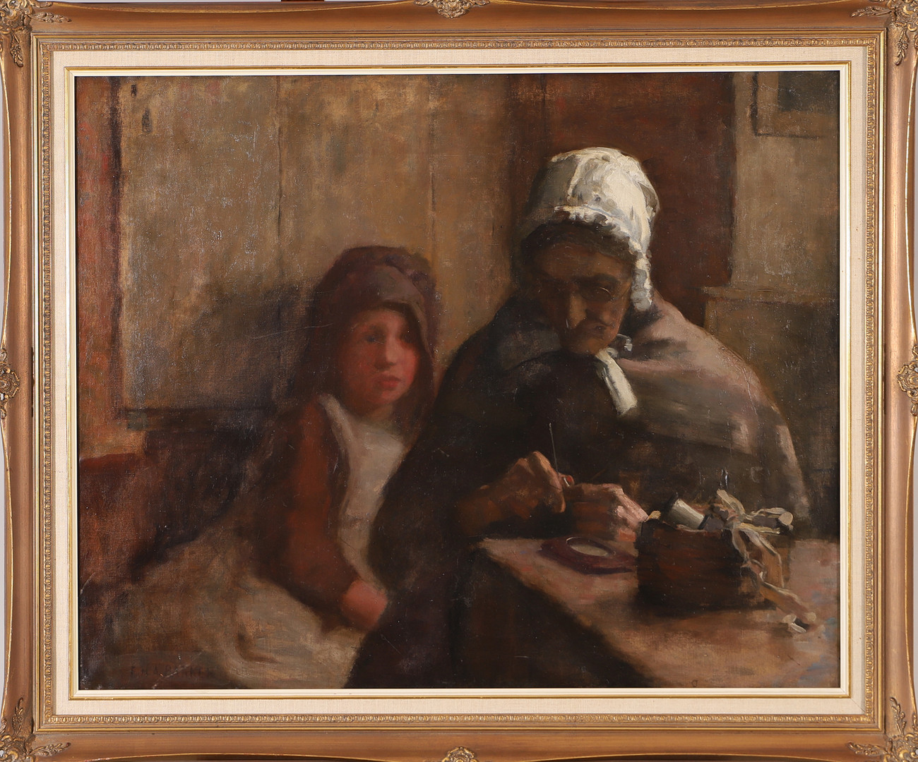 Frederick H.A. Parker, obraz olejny na płótnie, 65x80, XIX w., sygnatura, antyk - wkrótce dostępny w sprzedaży - obrazek 2