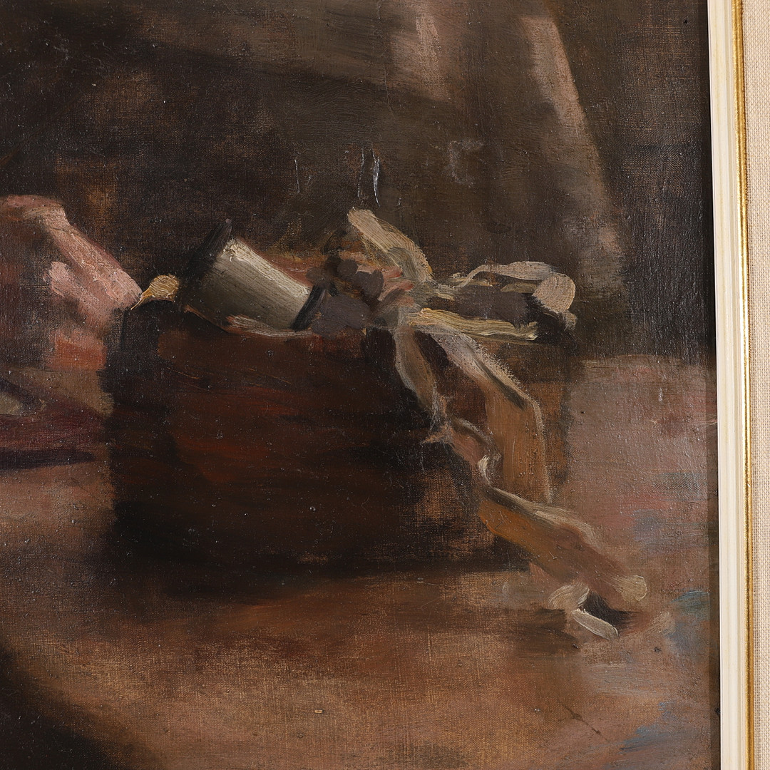 Frederick H.A. Parker, obraz olejny na płótnie, 65x80, XIX w., sygnatura, antyk - wkrótce dostępny w sprzedaży - obrazek 3