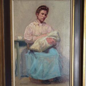 Louis Ritman [attr.] "Kobieta z dzieckiem", 35x22,6 [płótno]; 56x40 [rama], sygnowany l/d L.Ritman - wkrótce dostępny w sprzedaży