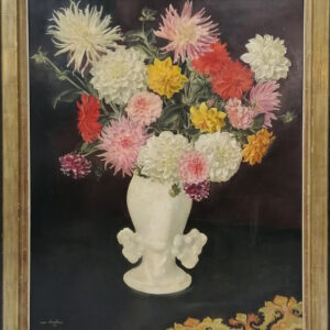 Julien van Vlasselaer [1907-82], "Kwiaty w wazonie", 110x90cm [rama], sygnowany l/d van Vlasselaer 42; wkrótce dostępny w sprzedaży