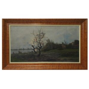 M. Simon, "Krajobraz z miastem", obraz olejny na płótnie,  55x88 [rama], 40x74cm. [płótno], sygn. p/d M. Simon 94 - wkrótce dostępny w sprzedaży