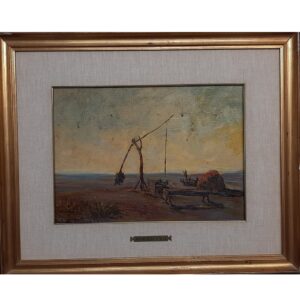 Béla Kisfaludi Dala  [1905-1981], "Okolice Budapesztu", obraz olejny na tekturze, wym. 43x52 [rama] 24x34 cm [tektura], sygnowany l./d. - wkrótce dostępny w sprzedaży