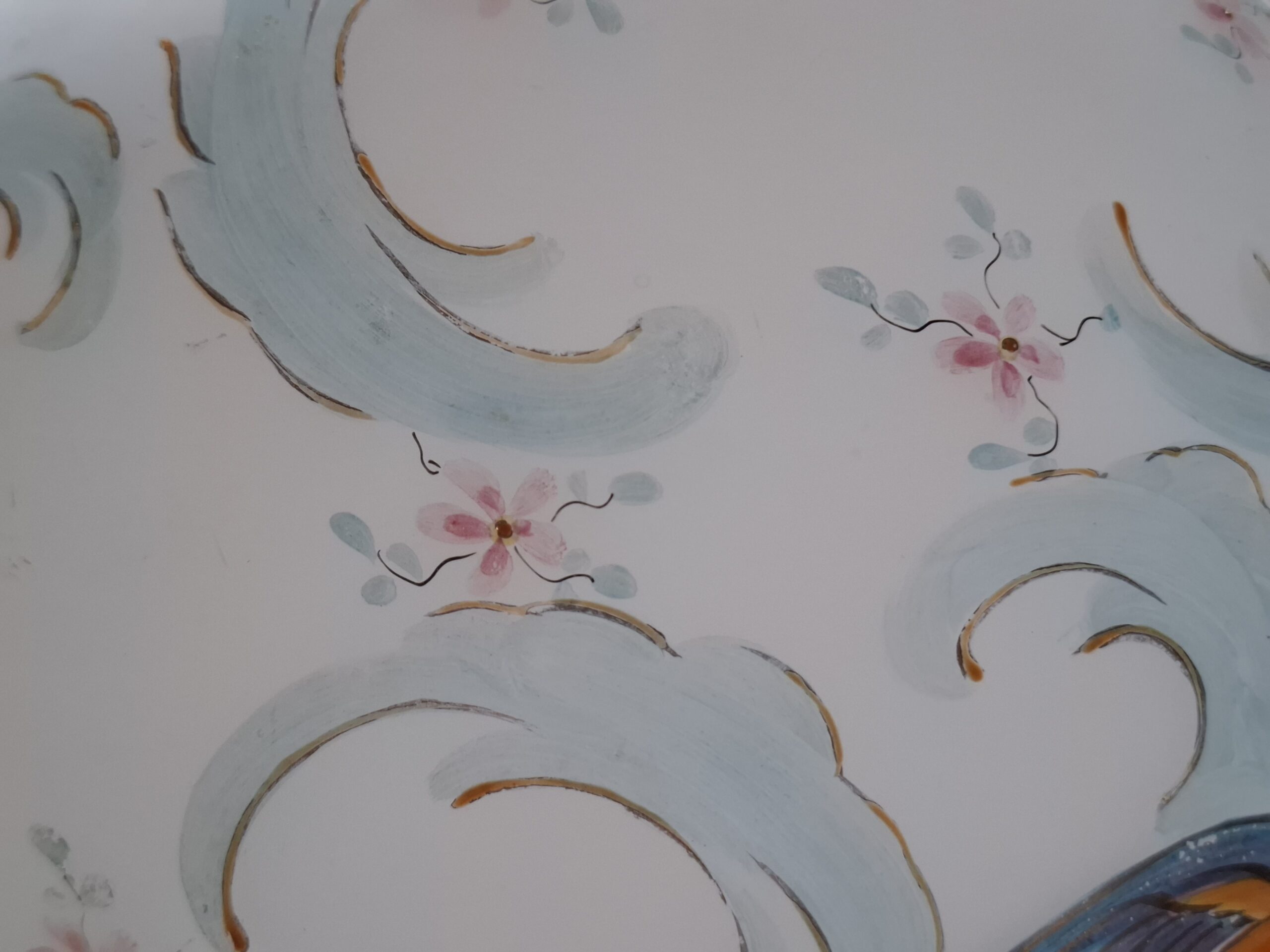 Lampa antyk, zwis, ręcznie malowana kula z rajskimi ptakami - wkrótce dostępny w sprzedaży - obrazek 8