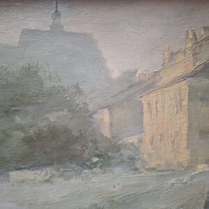 Leszek [nazwisko nieczytelne], obraz olejny na płótnie, współczesny, Krajobraz Lublina 59x51 cm, sygnowany l./d.; wkrótce dostępny w sprzedaży