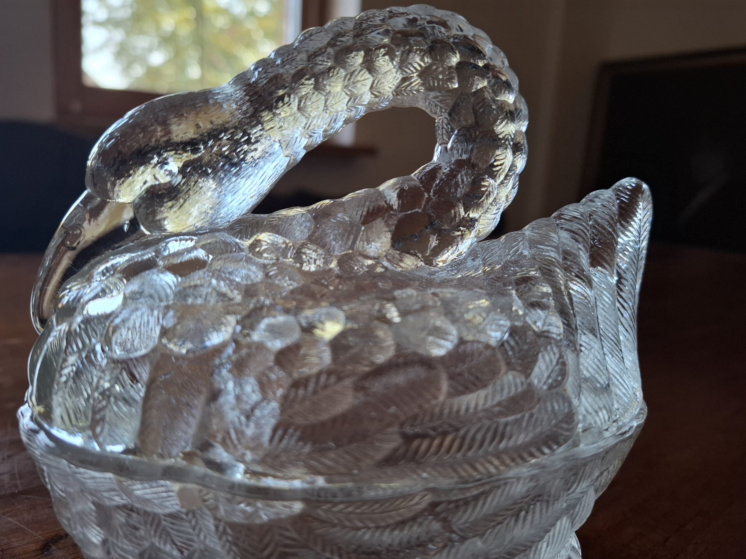 Kryształowy łabędź bomboniera, cukiernia Portieux Vallerysthal, Francja XX w. - wkrótce dostępny w sprzedaży - obrazek 11