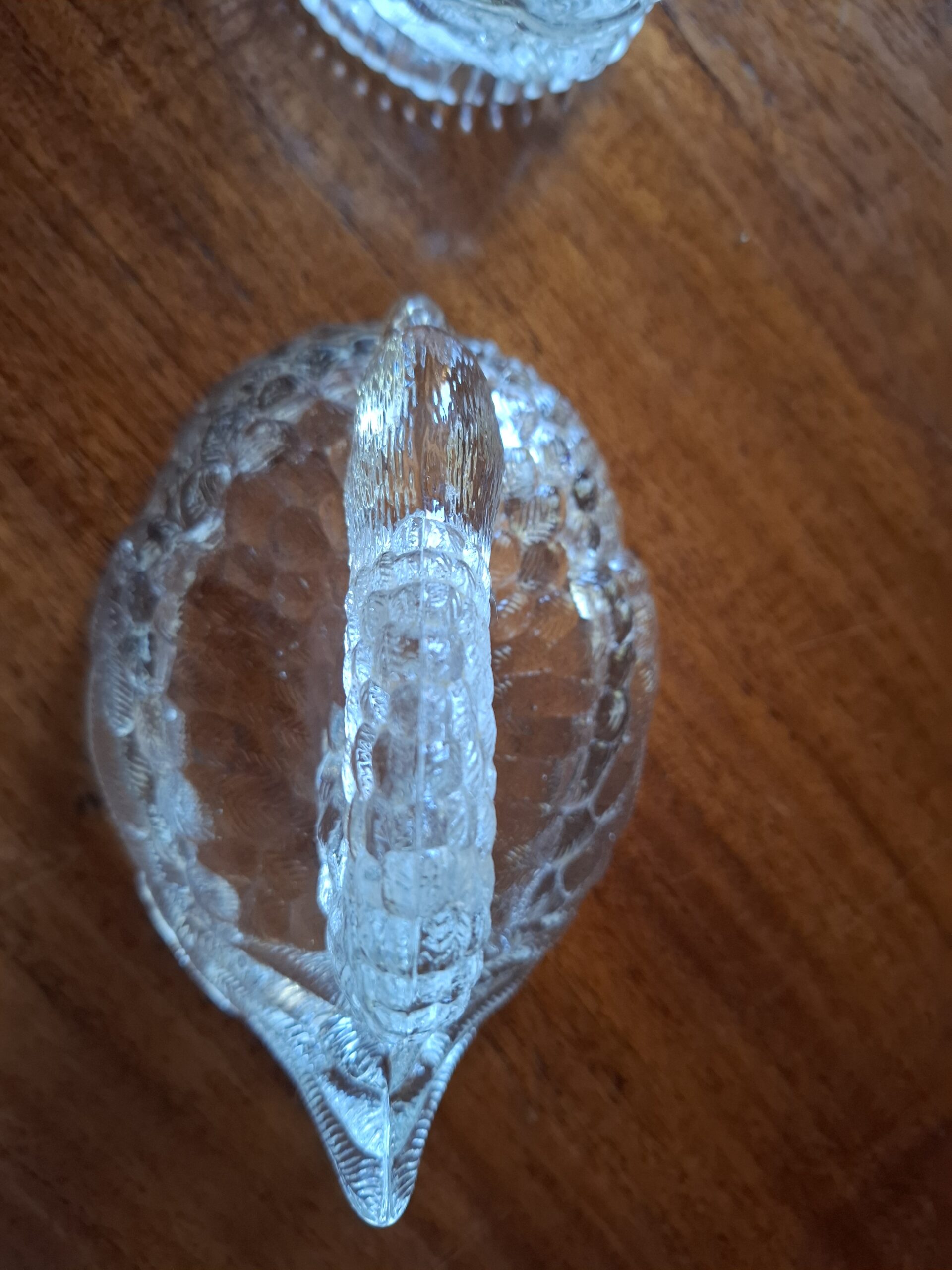 Kryształowy łabędź bomboniera, cukiernia Portieux Vallerysthal, Francja XX w. - wkrótce dostępny w sprzedaży - obrazek 8