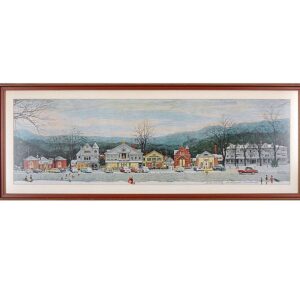 Norman Rockwell,  “Stockbridge Main Street at Christmas” 1967 r., litografia z odręczną dedykacją autora, wym. 87,5 cm x 38,5 [rama], 72x 22 cm [papier] - wkrótce dostępna w sprzedaży