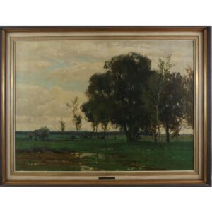 Andreas Egersdörfer [1866-1943], obraz olejny "Pejzaż" z ok. 1898 r., 98x129 cm [rama], 82 x 112 cm [płótno] - wkrótce dostępny w sprzedaży
