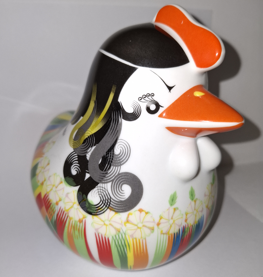 Ceramiczna kurka-skarbonka, piggy bank, lata 60-te XX w. - wkrótce dostępny w sprzedaży - obrazek 7