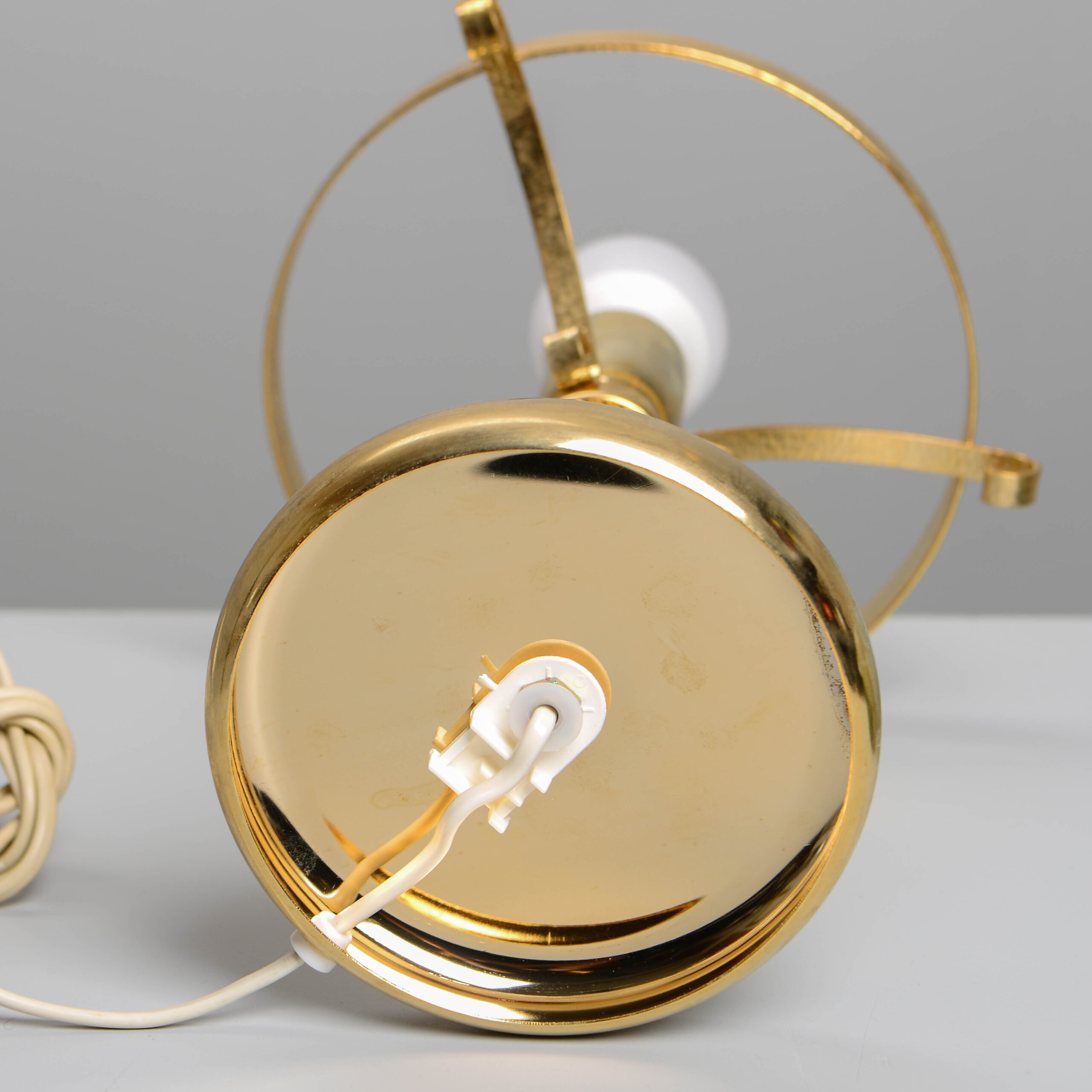 Secesyjna lampa gabinetowa typu Strindberg, antyk, ręcznie malowany klosz, ok. 1900 r., wys. 37 cm - obrazek 5