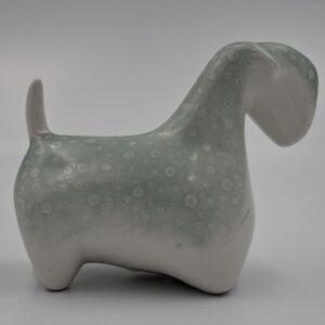 Ćmielów, figurka porcelanowa Sealyham Terrier, lata 60-te, new look, proj. Mieczysław Naruszewicz